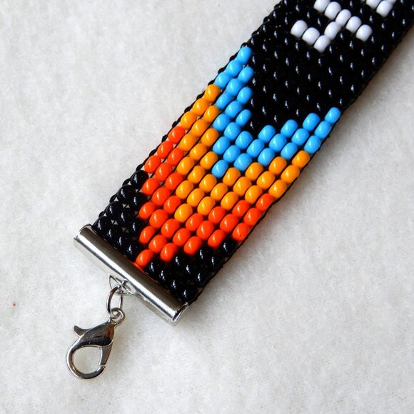 404 bead bracelet, Atlanta MARTA colors, handmade, adjustable length - Picture 2 of 3